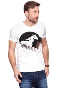 Wrangler - KOSZULKA WRANGLER WESTERN GRAPHIC TEE OFFWHITE W7B94FK02 112131566. Wzór: nadruk #8