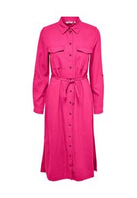 only - ONLY Sukienka koszulowa 15278720 Różowy Relaxed Fit. Kolor: różowy. Materiał: len, wiskoza. Typ sukienki: koszulowe #3