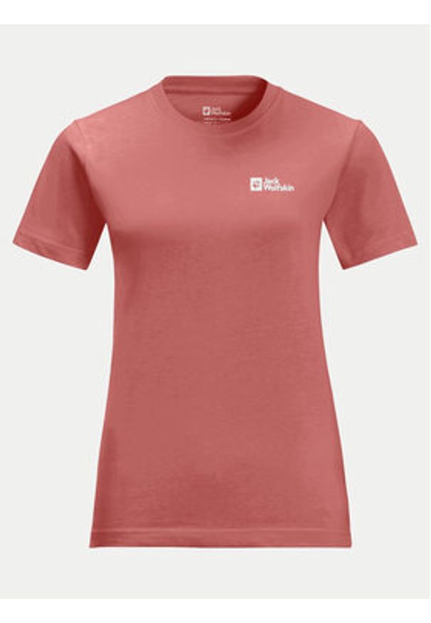 Jack Wolfskin T-Shirt Essential 1808352 Różowy Regular Fit. Kolor: różowy. Materiał: bawełna