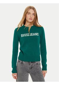 Guess Sweter W4BR10 Z3HM1 Zielony Regular Fit. Kolor: zielony. Materiał: bawełna #1