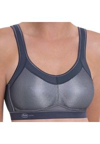 ANITA ACTIVE - Stanik do biegania Momentum z wysoki poziomem podtrzymywania. Kolor: szary. Materiał: poliester, poliamid, elastan. Sport: bieganie #1