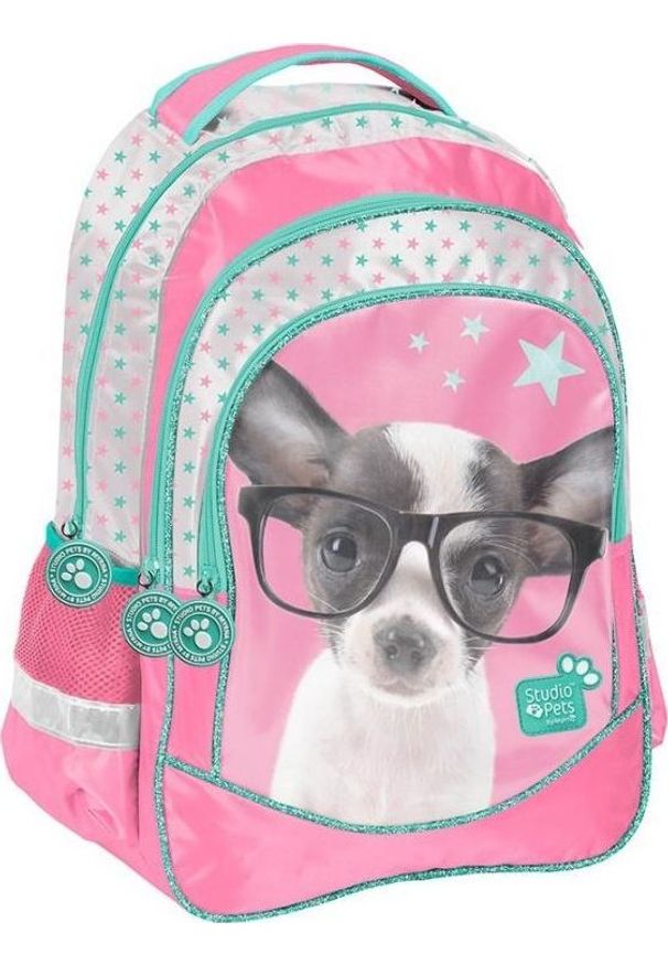 Paso Plecak szkolny Studio Pets Piesek w okularach różowy (PTD-181). Kolor: różowy