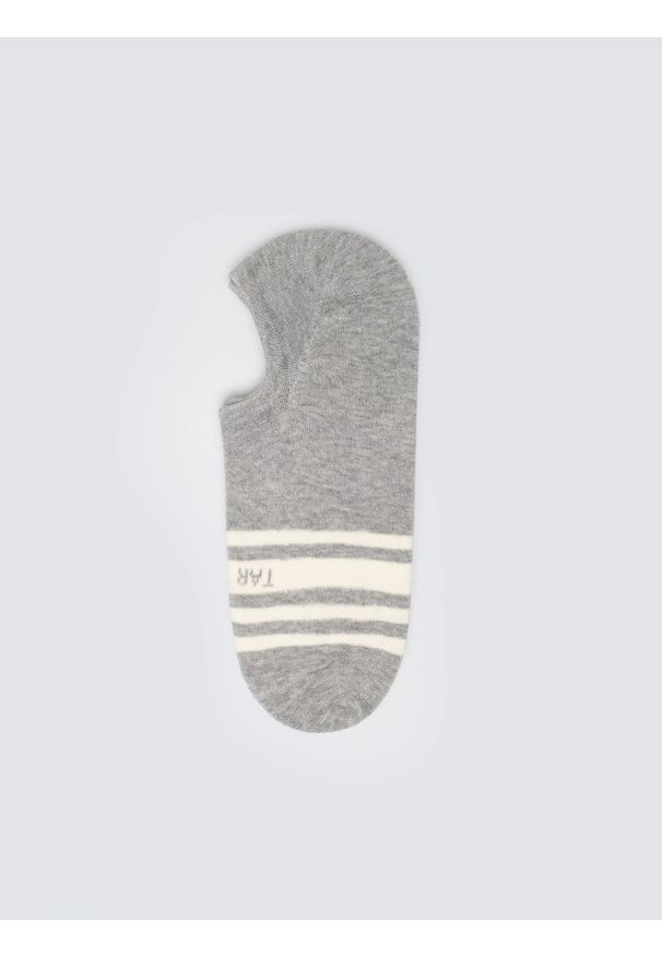 Big-Star - Stopki męskie z ozdobnymi paskami szare Marios 902. Kolor: szary. Materiał: bawełna. Wzór: paski