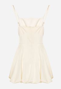 Born2be - Żółta Sukienka Vices na Ramiączkach o Fasonie Bombki Folonna. Okazja: na co dzień. Typ kołnierza: dekolt kwadratowy. Kolor: żółty. Długość rękawa: na ramiączkach. Typ sukienki: bombki. Styl: casual, elegancki #3