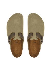 Birkenstock Klapki Boston 1031516 Khaki. Kolor: brązowy. Materiał: zamsz, skóra #4