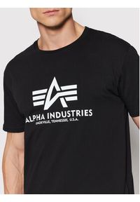 Alpha Industries T-Shirt Basic Reflective Print 100501RP Czarny Regular Fit. Kolor: czarny. Materiał: bawełna. Wzór: nadruk