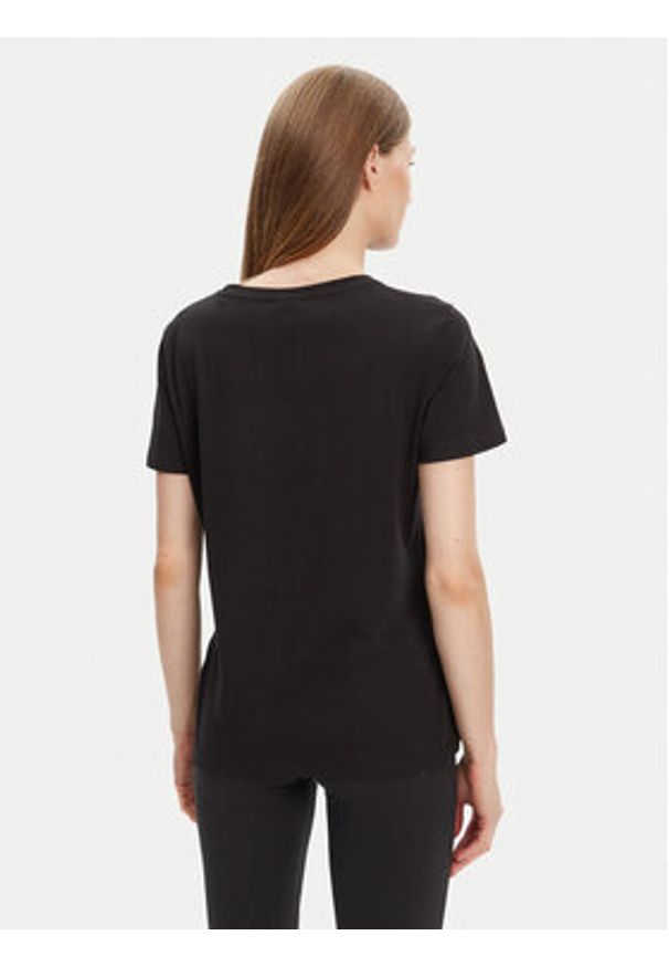 Guess T-Shirt V5YI12 J1314 Czarny Regular Fit. Kolor: czarny. Materiał: bawełna