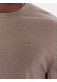 Calvin Klein Sweter LV04LB305G Beżowy Regular Fit. Kolor: beżowy. Materiał: wełna #5