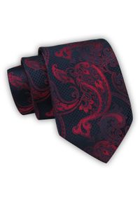 Krawat Alties (7 cm) - Granatowy w Duży Orientalny Wzór. Kolor: niebieski. Materiał: tkanina. Styl: wizytowy, elegancki #1