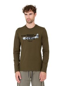 Aeronautica Militare - AERONAUTICA MILITARE Zielony męski longsleeve bawełniany, Rozmiar 3XL. Kolor: zielony. Materiał: bawełna. Długość rękawa: długi rękaw #6