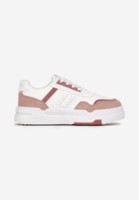 Born2be - Biało-Różowe Sneakersy na Platformie Faelindra. Kolor: biały. Obcas: na platformie #4