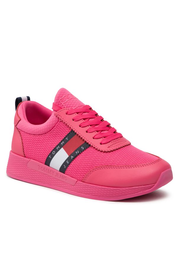 Sneakersy Tommy Jeans Flexi Runner Wmn EN0EN01789 Pink Alert THW. Kolor: różowy. Materiał: materiał