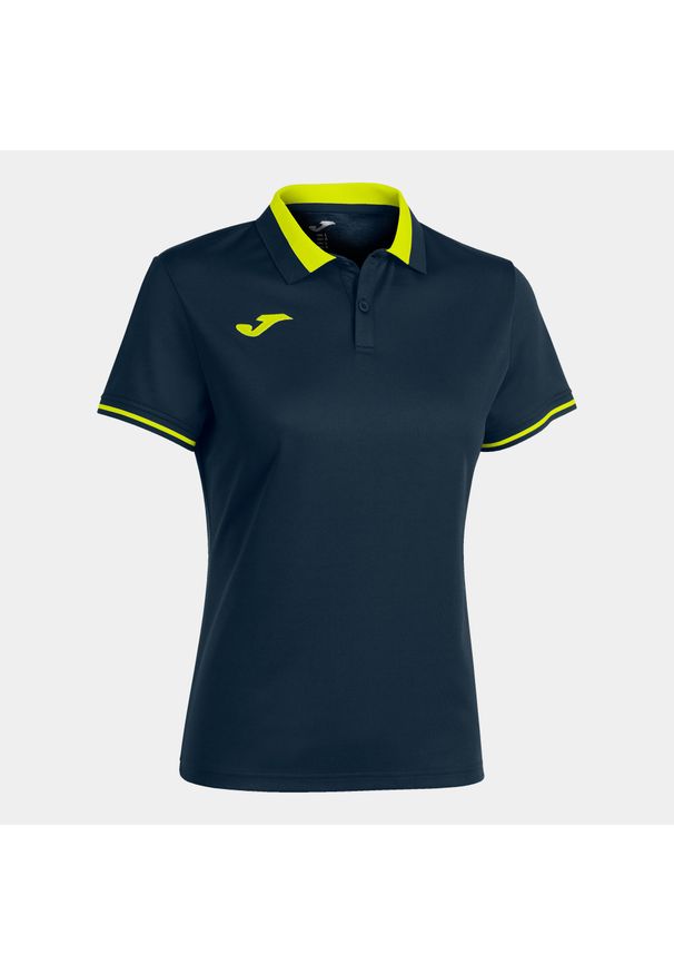 Koszulka polo tenisowa damska Joma Championship VI. Typ kołnierza: polo. Kolor: wielokolorowy, niebieski, żółty. Sport: tenis