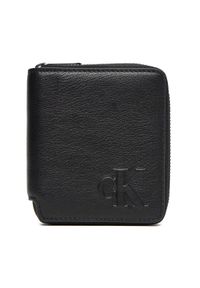 Calvin Klein Mały Portfel Męski Ck Zip Billfold LV04D1077G Czarny. Kolor: czarny. Materiał: skóra