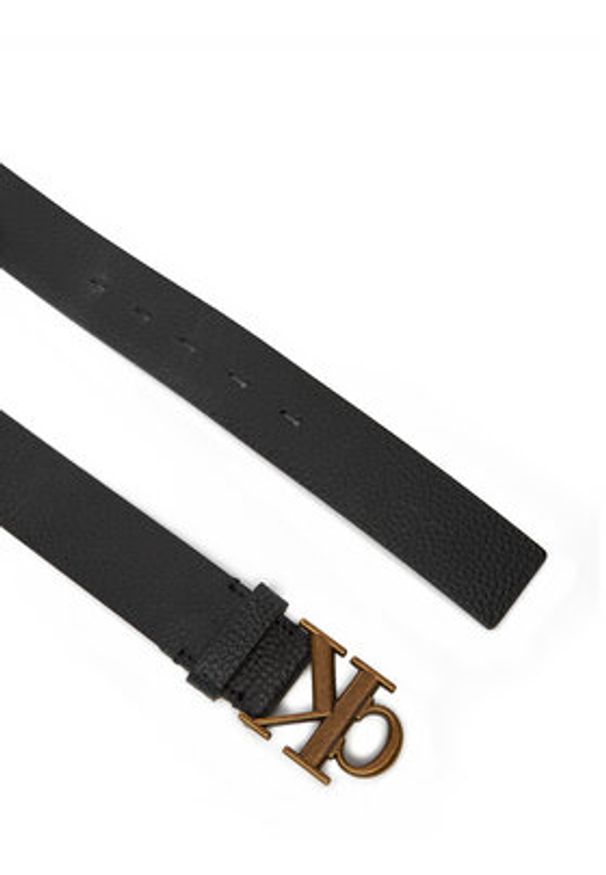 Calvin Klein Pasek Męski Monogram Buckle Fixed Belt 35Mm LV04G7025G Czarny. Kolor: czarny. Materiał: skóra