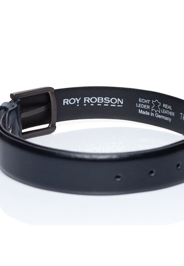 Roy Robson - ROY ROBSON PASEK SKÓRZANY RR0288R103 19 35mm Gürtel Q.2853. Kolor: niebieski. Materiał: skóra. Styl: klasyczny