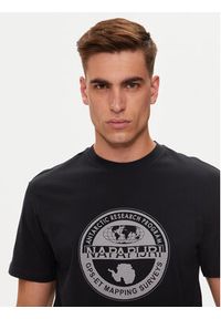 Napapijri T-Shirt S-Bollo NP0A4I3C Czarny Regular Fit. Kolor: czarny. Materiał: bawełna #4