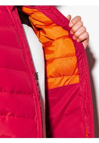 Ombre Clothing - Kurtka męska wiosenna pikowana C416 - czerwona - M. Kolor: czerwony. Materiał: poliester. Sezon: wiosna #3