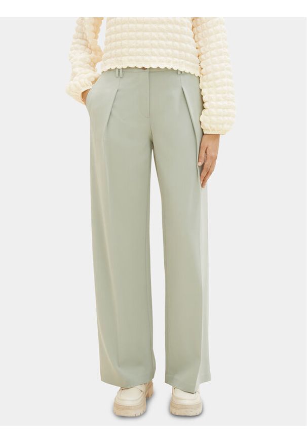 Tom Tailor Spodnie materiałowe 1040686 Zielony Wide Leg. Kolor: zielony. Materiał: wiskoza