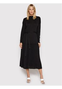 Rinascimento Sukienka dzianinowa CFM0010543003 Czarny Relaxed Fit. Kolor: czarny. Materiał: syntetyk