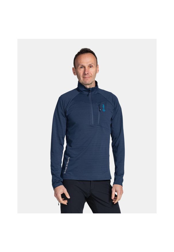 Męska elastyczna warstwa środkowa Kilpi MONTALE-M. Kolor: niebieski. Materiał: polar. Sport: turystyka piesza