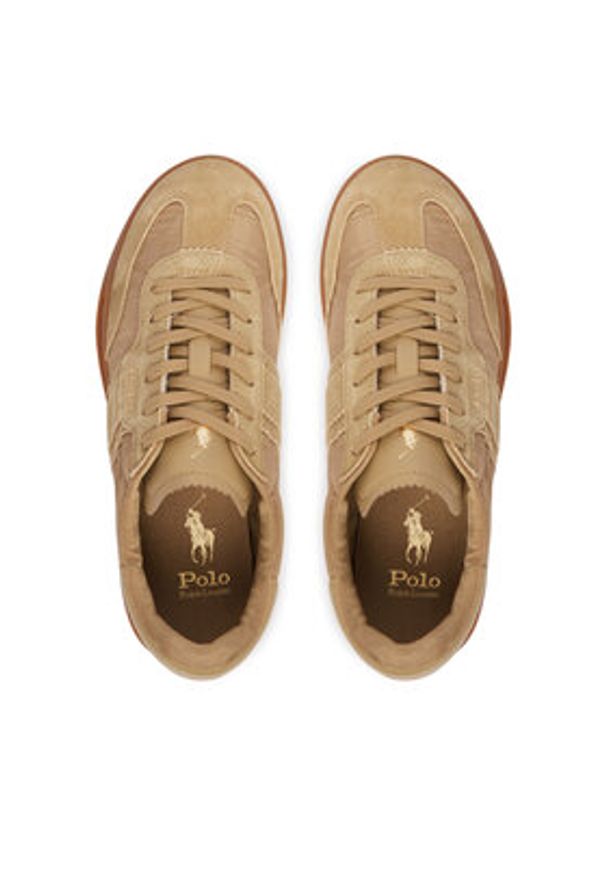 Polo Ralph Lauren Sneakersy 804P04919006 Beżowy. Kolor: beżowy. Materiał: skóra, zamsz
