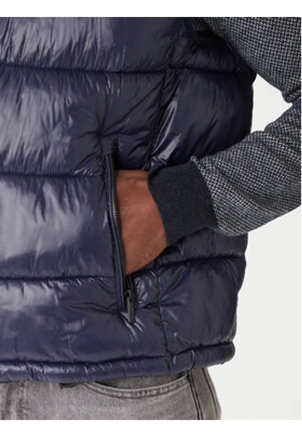Karl Lagerfeld - KARL LAGERFELD Kamizelka 505023 554590 Granatowy Regular Fit. Typ kołnierza: dekolt w karo. Kolor: niebieski. Materiał: syntetyk