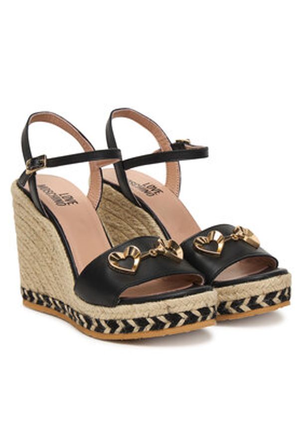 Love Moschino - LOVE MOSCHINO Espadryle JA1615BI0OIA0000 Czarny. Kolor: czarny. Materiał: skóra