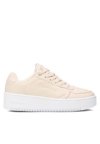 Champion Sneakersy Rebound Platform Low S11473-MS042 Beżowy. Kolor: beżowy. Materiał: skóra. Obcas: na platformie