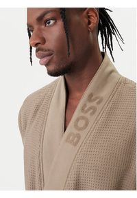 BOSS Szlafrok Waffle Kimono 50469787 Brązowy. Kolor: brązowy. Materiał: bawełna #3