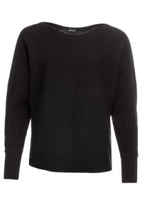 Sweter w prążek "oversize" bonprix czarny nowy. Kolor: czarny. Wzór: prążki #1