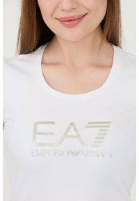 EA7 Emporio Armani - EA7 Biały damski t-shirt, Rozmiar M. Kolor: biały #6