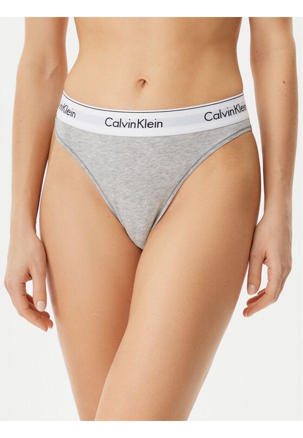 Calvin Klein Underwear Figi klasyczne z wysokim stanem LV00QF8319 Szary. Stan: podwyższony. Kolor: szary. Materiał: bawełna