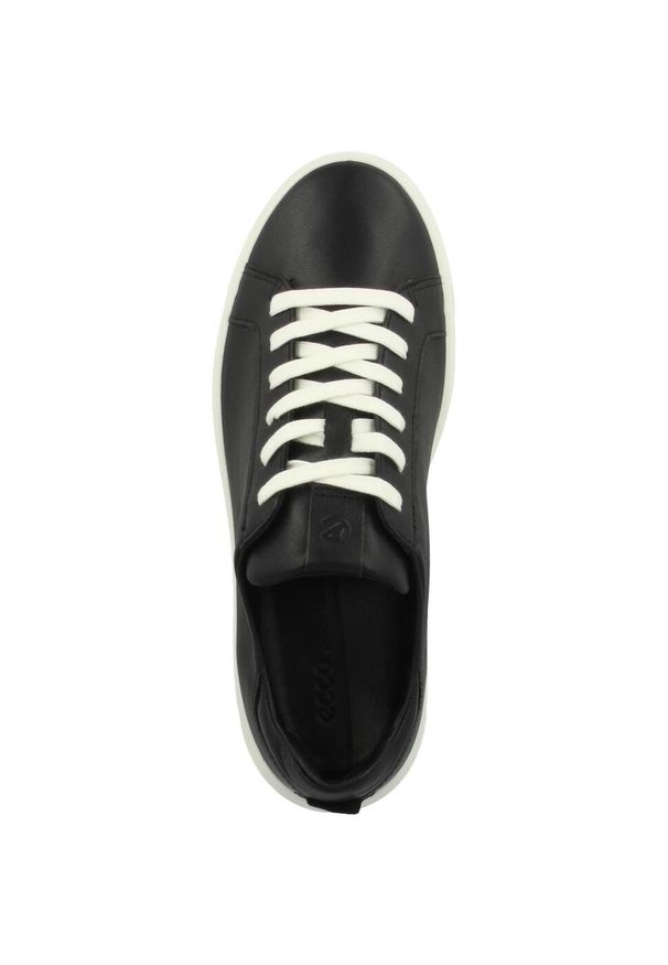 ecco - Buty do chodzenia damskie Ecco Sneaker Street Tray. Kolor: czarny. Materiał: skóra. Szerokość cholewki: normalna. Sport: turystyka piesza