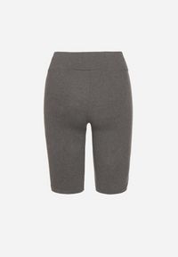 Born2be - Ciemnoszare Szorty Typu Kolarki z Wiskozą Saruzira. Okazja: na co dzień. Stan: podwyższony. Kolor: szary. Materiał: wiskoza. Styl: casual #5