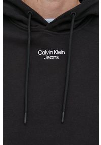 Calvin Klein Jeans bluza J30J320604.PPYY męska kolor czarny z kapturem z nadrukiem. Okazja: na co dzień. Typ kołnierza: kaptur. Kolor: czarny. Wzór: nadruk. Styl: casual #3