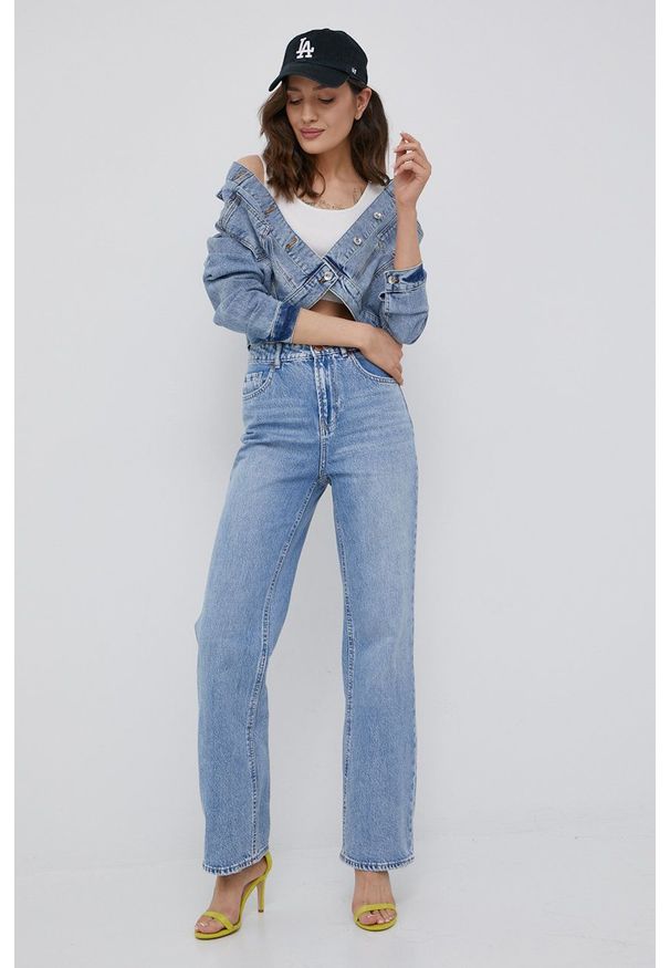 Vero Moda kurtka jeansowa damska przejściowa. Okazja: na co dzień. Kolor: niebieski. Materiał: jeans. Styl: casual