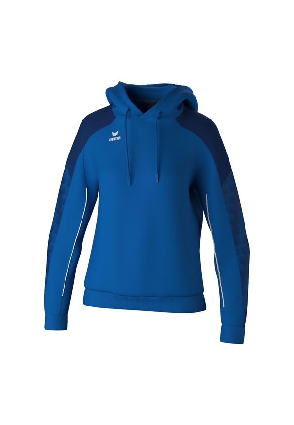 ERIMA - Bluza damska z kapturem Erima Evo Star. Typ kołnierza: kaptur. Kolor: niebieski. Materiał: polar, materiał. Długość rękawa: raglanowy rękaw. Sezon: zima