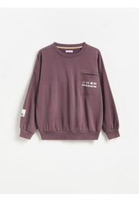 Reserved - Bluza oversize - fioletowy. Kolor: fioletowy. Materiał: bawełna, dzianina