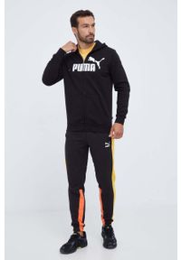 Puma bluza męska kolor czarny z kapturem z nadrukiem. Typ kołnierza: kaptur. Kolor: czarny. Materiał: materiał. Długość rękawa: długi rękaw. Długość: długie. Wzór: nadruk #2