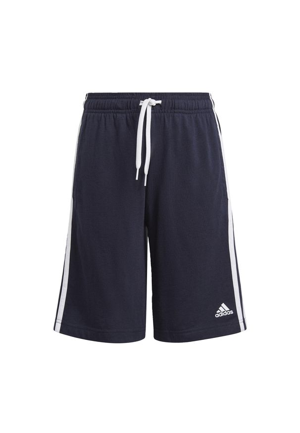 Adidas - Spodenki dziecięce adidas Essentials 3-Bandes. Kolor: niebieski, wielokolorowy, biały. Wzór: paski. Styl: sportowy