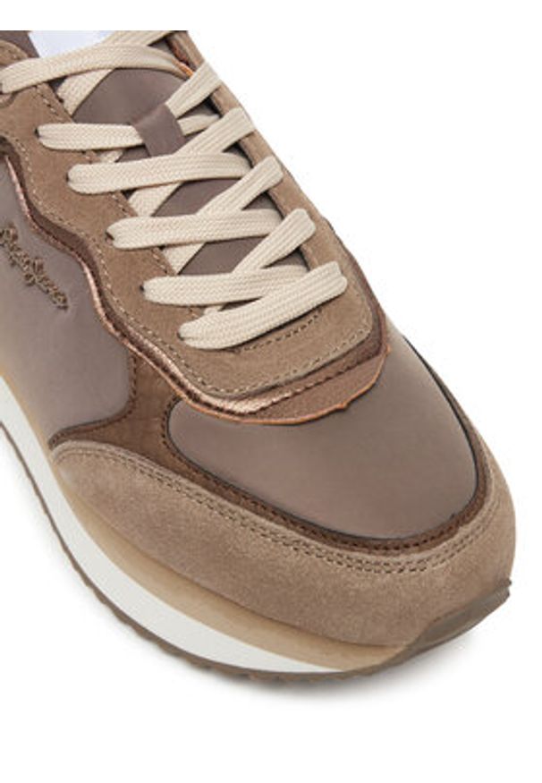 Pepe Jeans Sneakersy Rusper Glam W PLS600008 Brązowy. Kolor: brązowy. Materiał: materiał