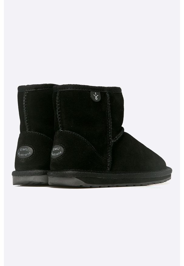 EMU Australia - Emu Australia - Botki dziecięce Wallaby Mini BLAK. Nosek buta: okrągły. Kolor: czarny. Materiał: wełna. Szerokość cholewki: normalna