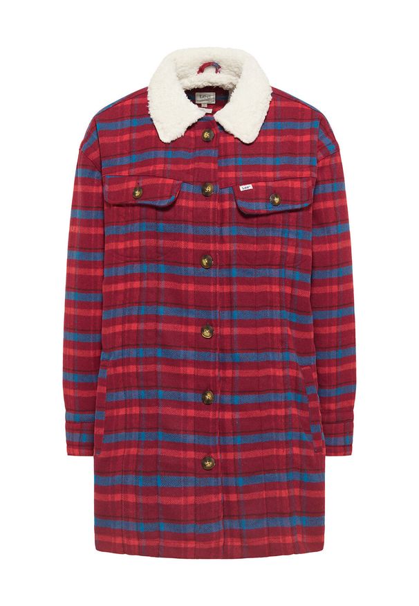 Lee - LEE WOOL COAT DAMSKA KURTKA PRZEJŚCIOWA SHERPA SCARLET L55HBJ10 112320686