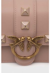 Pinko torebka skórzana kolor różowy. Kolor: beżowy. Materiał: skórzane #3