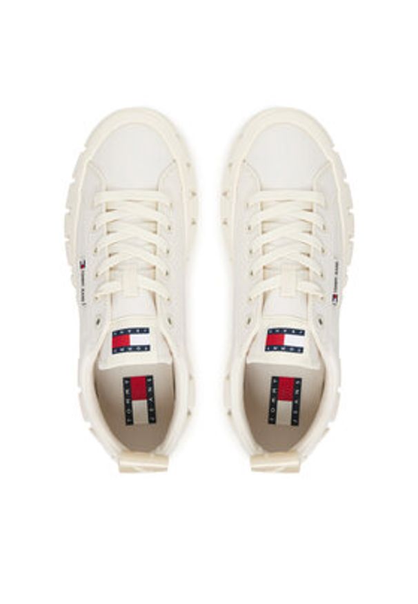 Tommy Jeans Sneakersy Tjw Flatform Chunky Sneaker EN0EN03036 Écru. Materiał: materiał