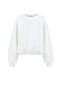 DOLLINA - Biała bluza z haftowanym logo. Kolor: biały. Materiał: bawełna. Wzór: haft #2