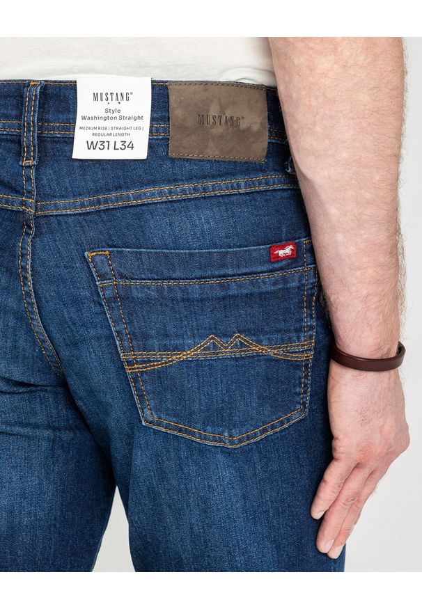 Męskie Spodnie Jeansowe Mustang Style Washington Straight Denim Blue 1018017 5000 882