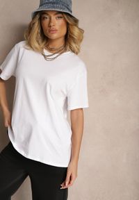Renee - Biały Bawełniany Basicowy T-shirt Lorseli. Okazja: na co dzień. Kolor: biały. Materiał: bawełna. Styl: klasyczny, elegancki, casual #4