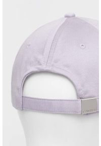 Calvin Klein czapka z daszkiem kolor fioletowy gładka. Kolor: fioletowy. Materiał: włókno, lyocell. Wzór: gładki #2